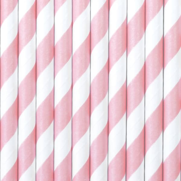 10 papperssugrör pastellrosa - Unicorn