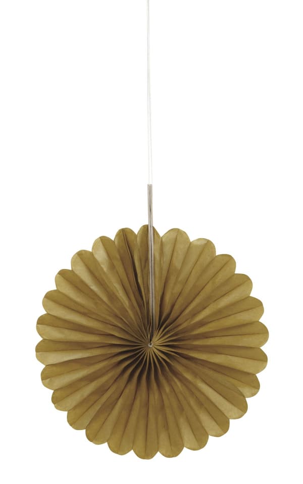 3 Hängande pappersdekorationer guldfärgade (15,2 cm) - Kollektion Basfärger