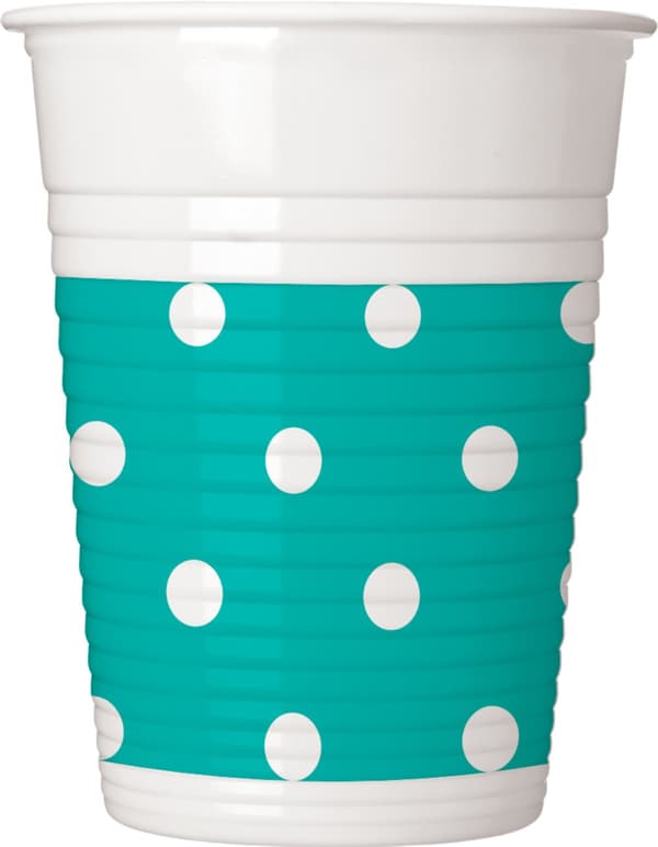 8 muggar Turquoise Dots