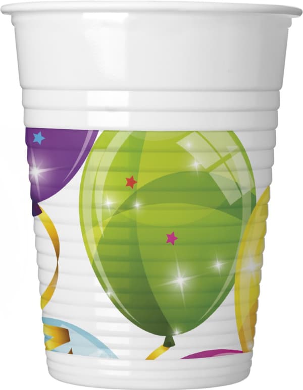 Sæt af 8 funklende ballon kopper