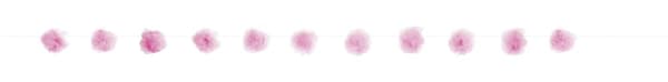 Pink pom pom guirlande - Basale farver linje