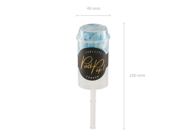 Konfettikanon push pop blå
