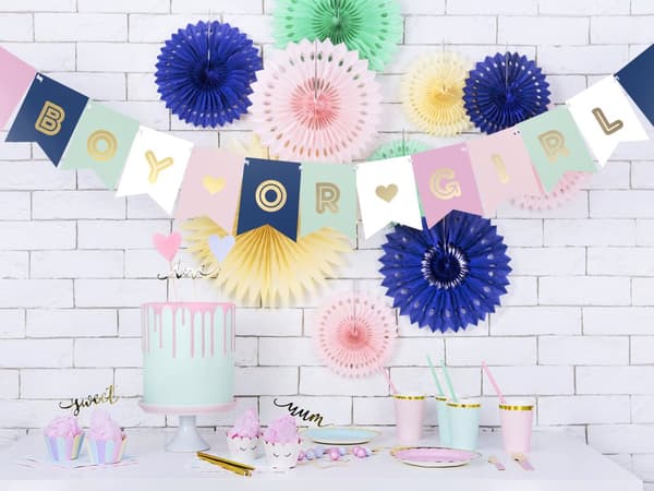 "Boy or Girl" Banner i Pastellfarger