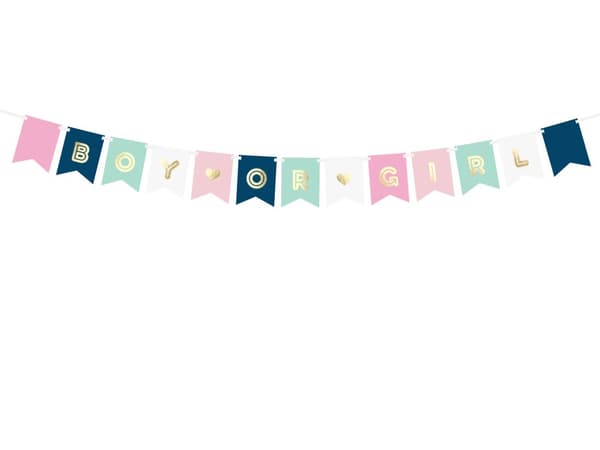 "Boy or Girl" Banner i Pastellfarger
