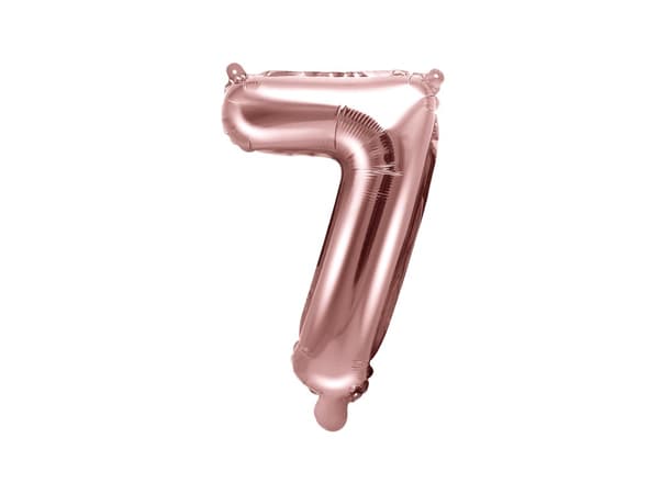 "7" Folieballong i roseguld (35 cm)