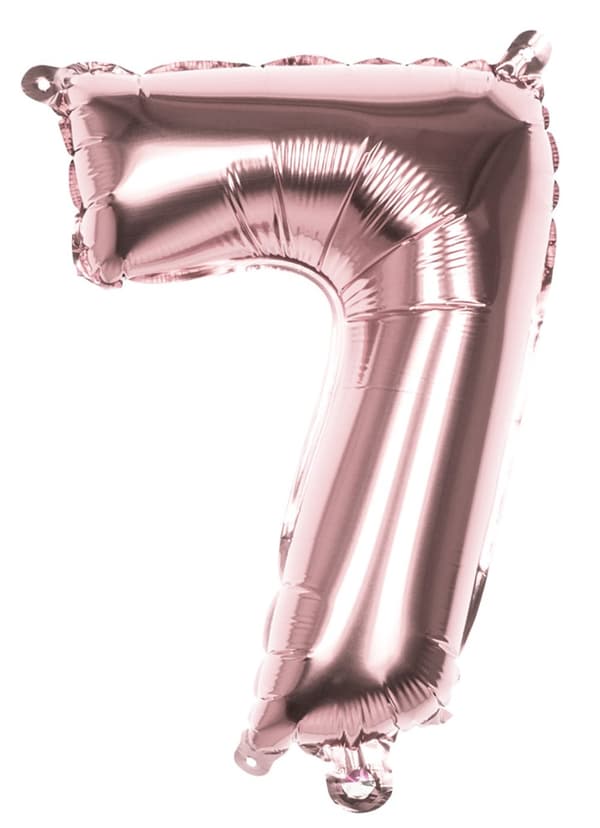 Ballong nummer 7 Roséguld 36cm