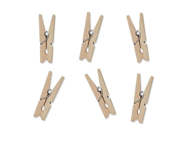 20 dekorationsklämmor i trä (3 cm)