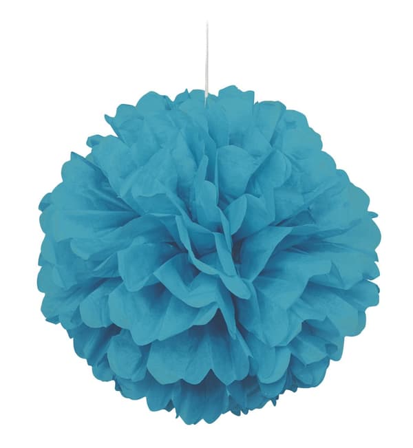 Pompom dekorativ akvamarin - Kollektion Basfärger