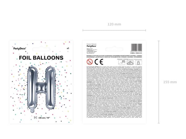 Folieballong bokstav H silver