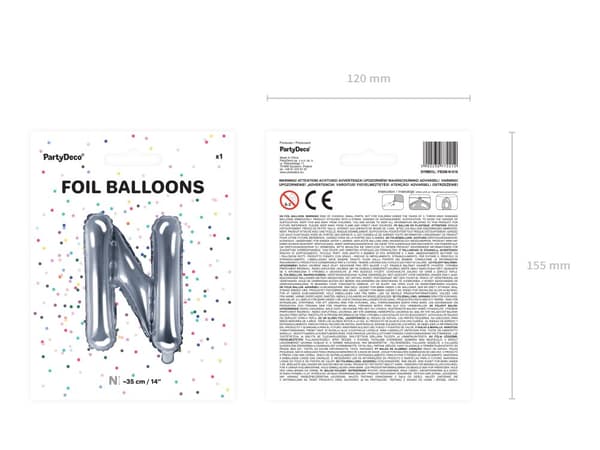 Folieballong bokstav N silver