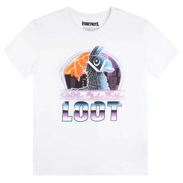 T-shirt Fortnite Loot vit för barn