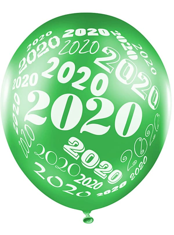 50 "2020" balloner i metalliske farver nytårsaften (30 cm)