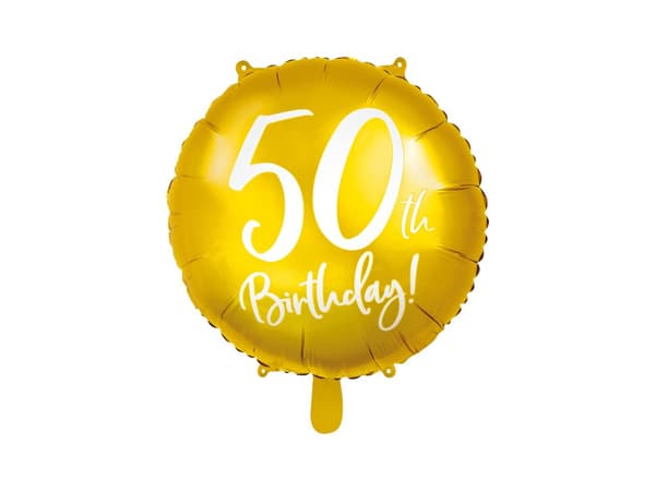 "50" Folieballong i guld
