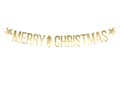 Miniatyrbillede 1 af 4: "Merry Christmas" guirlande i guld med stjerner og juletræ - Christmas