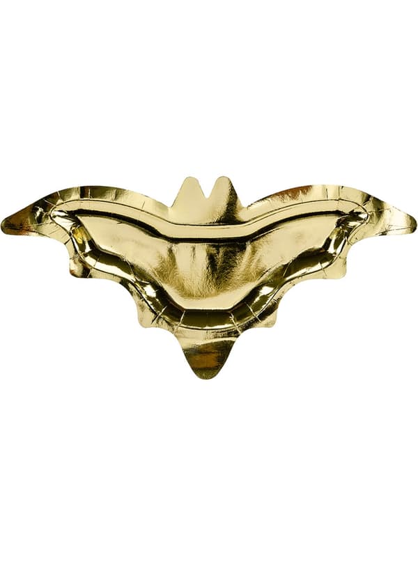 6 Fladdermustallrikar i guld (37 cm)