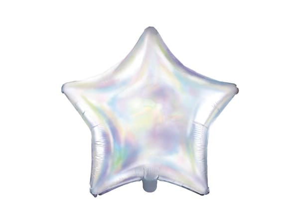 Folieballong i form av en stjärna i iridescenta färger
