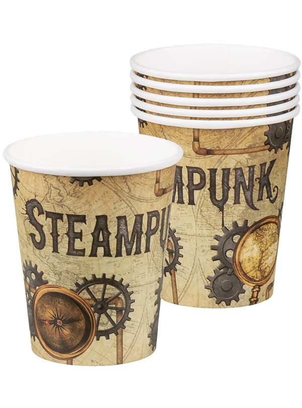 6 muggar Steampunk bruna - Steampunk Collection