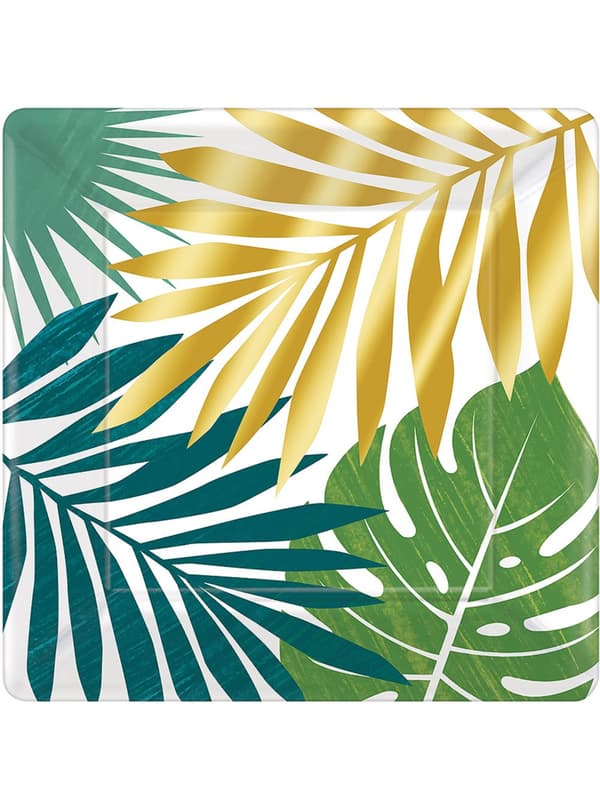 8 tallerkner med tropiske blad (26 cm) - Key West