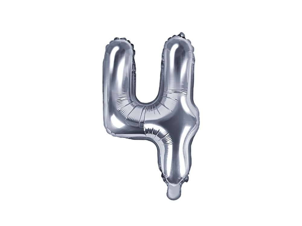 "4" Folieballong i silver