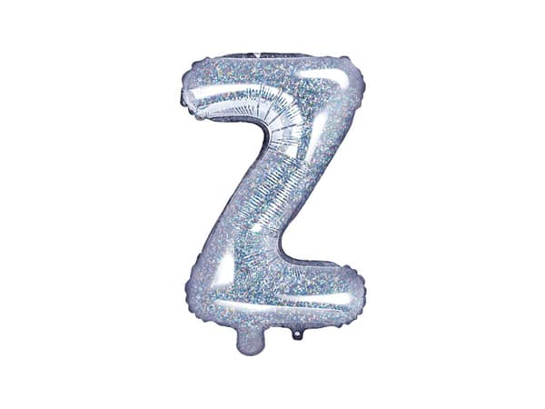 Z folieballon i sølvglitter