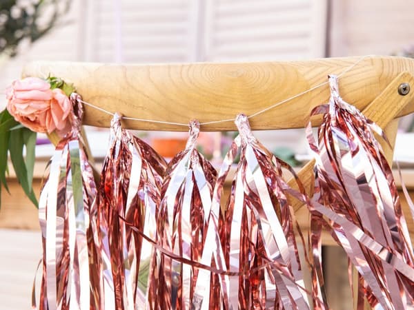 Girlang med fransar roséguldfärgad