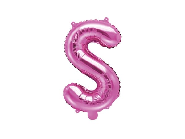 Folieballong bokstav S rosa mörk
