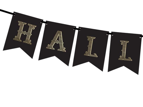 "Halloween" Banner, Sort & Guld - Trick or Treat Collection
