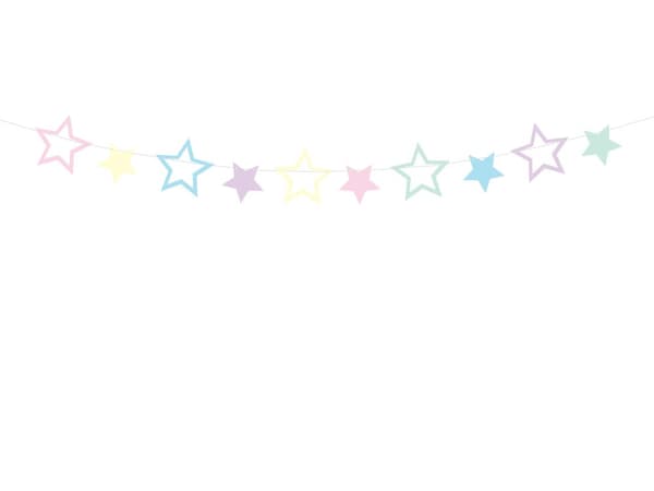 Girlang stjärnor flerfärgad i papper - Unicorn Collection