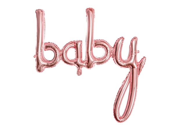 Vauvailmapallo ruusunkultaisena (75cm) - Baby Shower Party