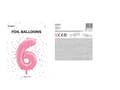 Miniatyrbild 3 av 3: Folieballong nummer  "6" rosa 86 cm