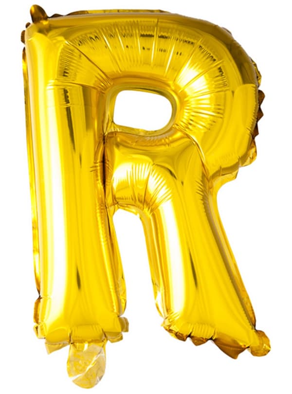 Bogstav R guldfarvet ballon (102 cm)