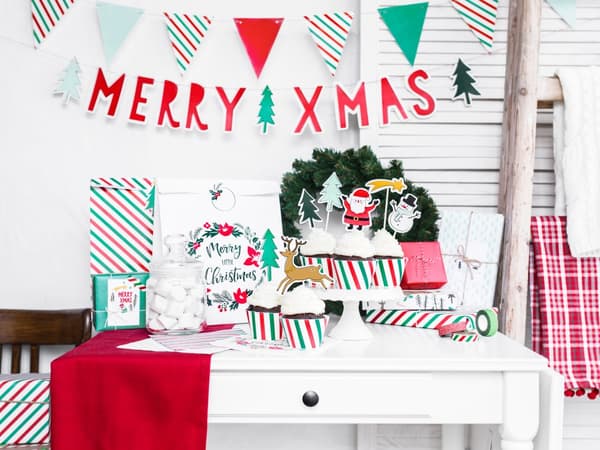 Sett med 3 "Merry Christmas" Kraft Papir Gaveposer - Merry Xmas Collection