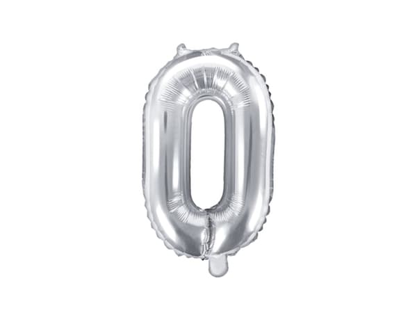 "0" Folieballong i sølv