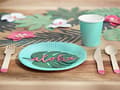Miniatyrbild 3 av 9: 6 kort till bordsdukning gröna i form av löv - Aloha Collection
