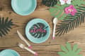 Miniatyrbild 2 av 9: 6 kort till bordsdukning gröna i form av löv - Aloha Collection