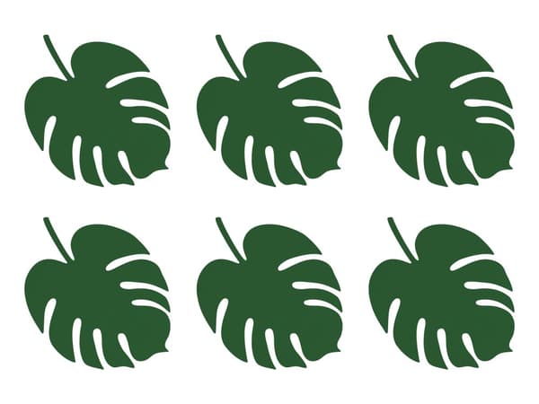 6 bordkort i grøn i form af et blad - Aloha Collection