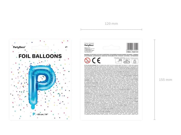 P folieballon i blå
