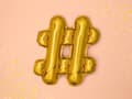 Miniatyrbild 2 av 4: Hashtag Folieballong i guld