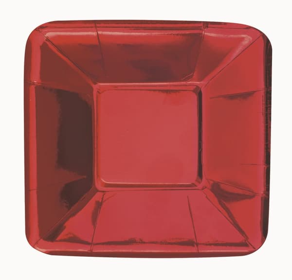 8 fyrkantiga brickor röda - Solid Colour Tableware