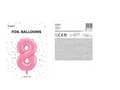 Miniatyrbild 3 av 3: Folieballong nummer  "8" rosa 86 cm