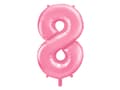 Miniatyrbild 1 av 3: Folieballong nummer  "8" rosa 86 cm