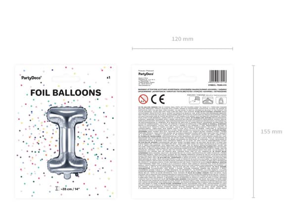 Folieballong bokstav I silver