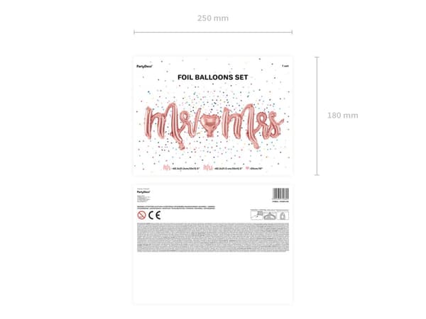 "Mr Mrs" Folieballong i roseguld