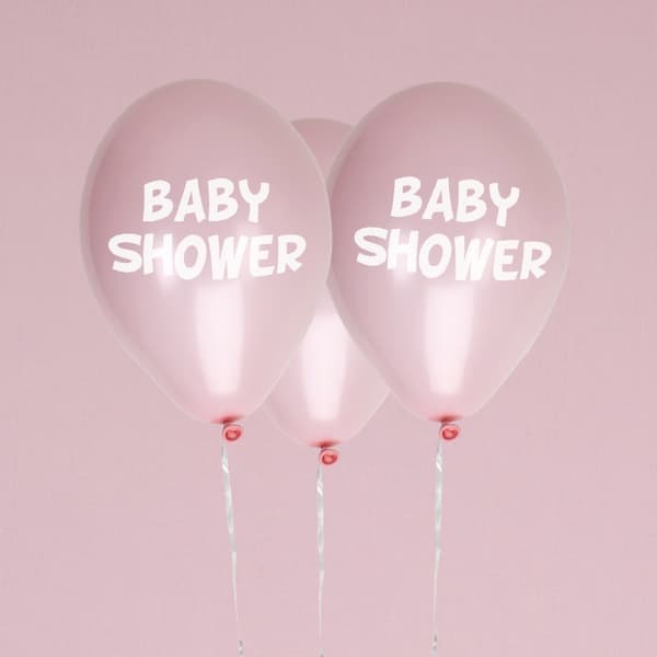 8 latexballonger "Baby shower" rosa (30 cm) - Little Star Pink