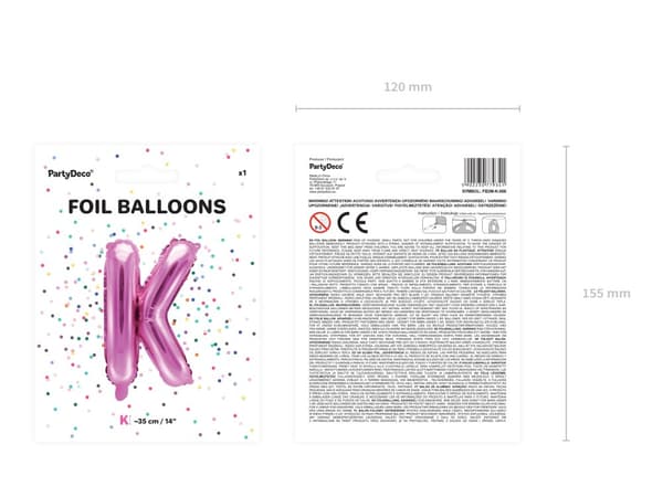 Folieballong bokstav K rosa mörk