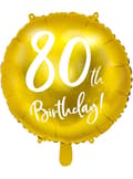 Miniatyrbild 1 av 4: Ballong 80 th Birthday guldfärgad (45 cm)