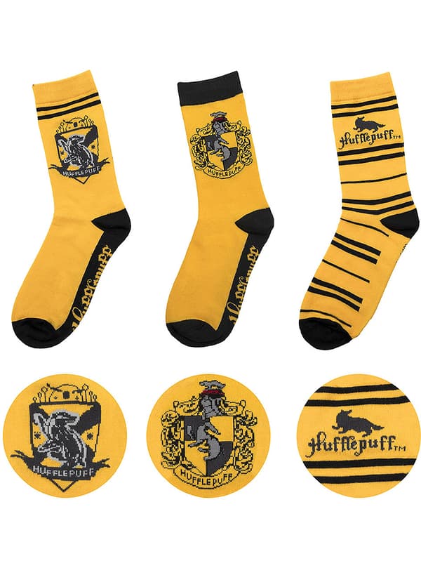 Hufflepuff strumpor (paket med 3) - Harry Potter