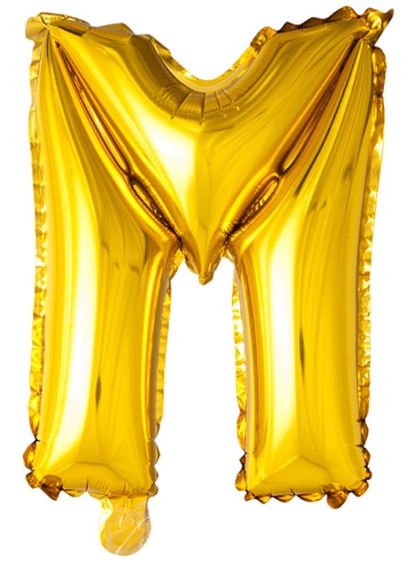 Bogstav M guldfarvet ballon (102 cm)