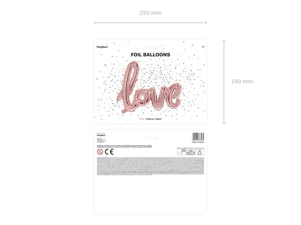 "Love" Folieballon i roseguld