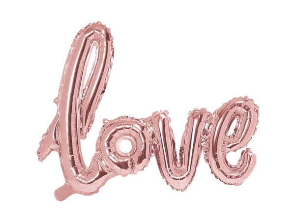 "Love" Folieballon i roseguld
